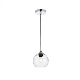 Living District - Cashel 6 inch chrome pendant - Chrome And Clear