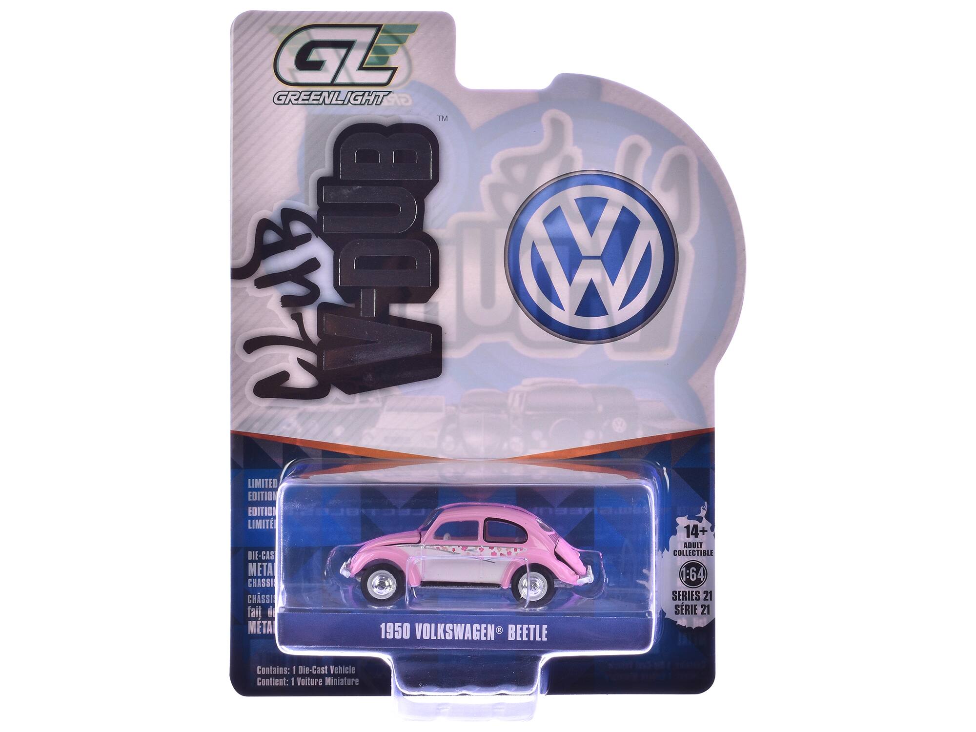 GREENLIGHT GR TM CLUB VOU B W LIMITED EDITION EDITION LIMIT 14+ ADULT DIE-CAS COLLECTIBLE META 1:64 CHASSI CHASSI SERIES 21 SRIE 21 META 1950 VOLKSWAGEN BEETLE

Contains: 1 Die-Cast Vehicle
Contient: 1 Voiture Miniature