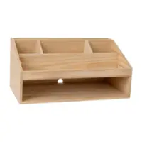 Martha Stewart - Weston Premium Paulownia Wood Organizer - Light Natural - Front_Zoom