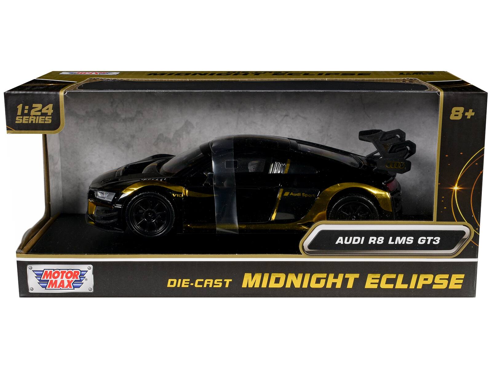 MIDNIGHT ECLIPSE  
1:24 SERIES  
8+  
VID Audi Sport AUDI R8 LMS GT3  
MOTOR MAX  
DIE-CAST