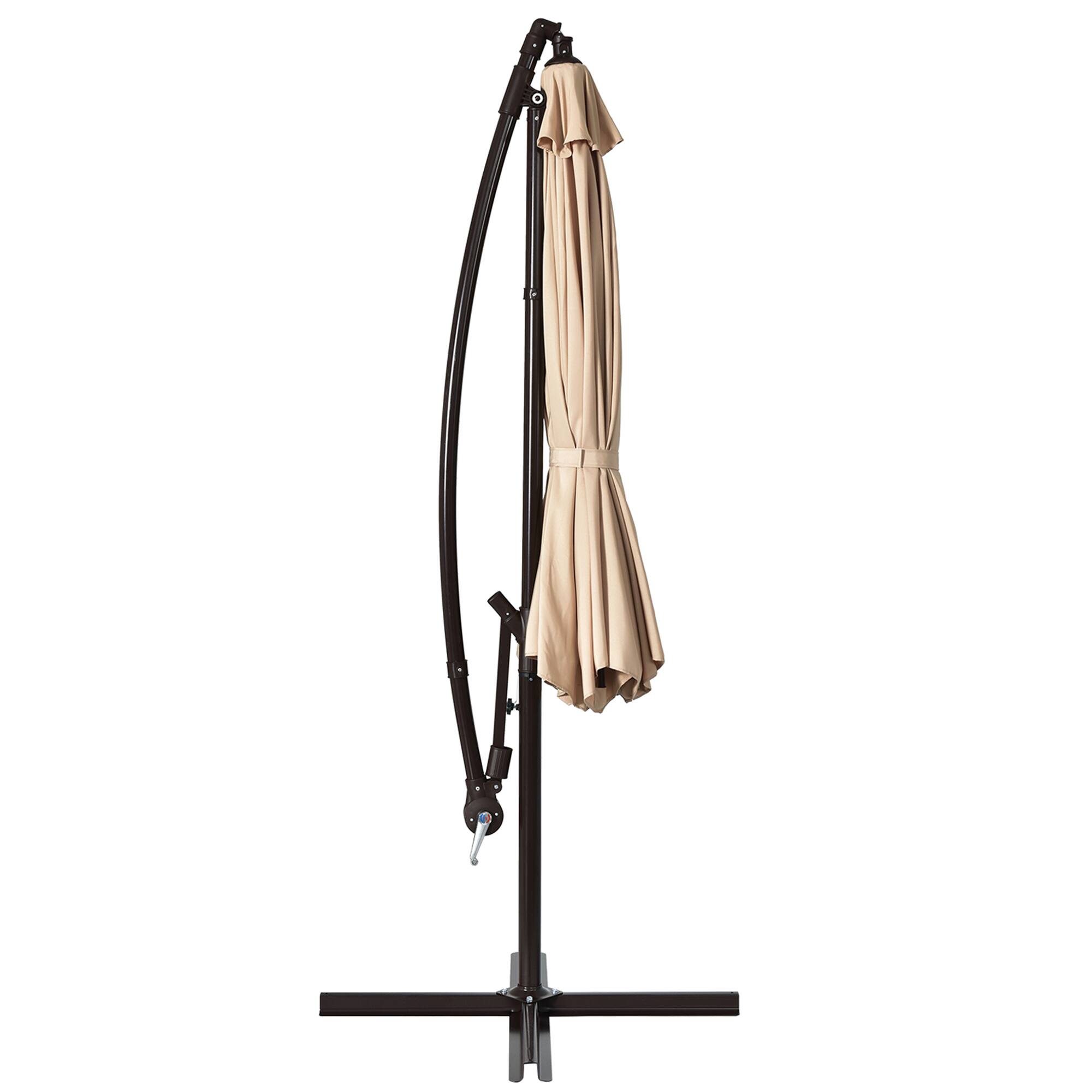 Alt View 5. Gymax - Gymax 10 ft Patio Cantilever Offset Umbrella Yard Garden Outdoor w/ 8 Ribs Beige - Beige.