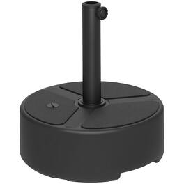 Outsunny - Round Patio Umbrella Base Holder, Heavy Duty Outdoor Umbrella Stand Base, Filled Up to 44lbs with Stand or 40lbs - Black