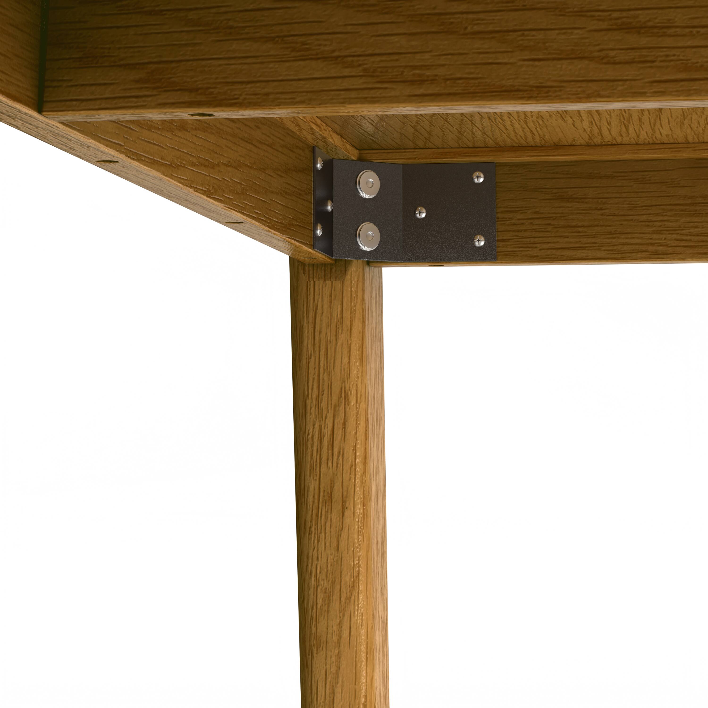 Alt View 8. Simpli Home - Draper SOLID WOOD and Rubberwood 66 inch x 40 inch Rectangle Mid Century Modern Dining Table in OAK WOOD - Oak Veneer.