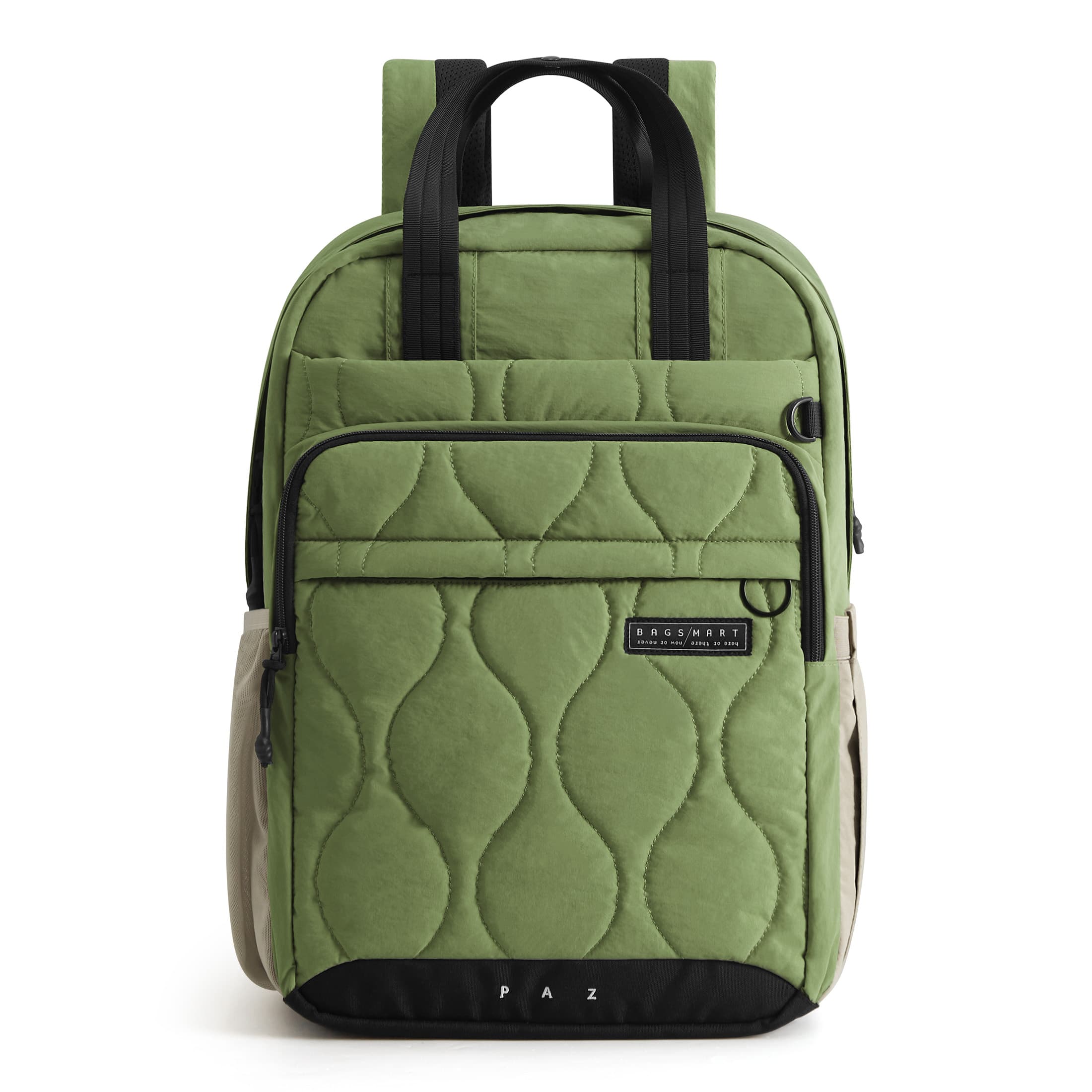 Bagsmart - Paz 28L Quilted Travel Backpack Water-Repellent Daypack with 15.6 Inch Laptop Compartment for Work School - Green price history on PriceWatchPro
