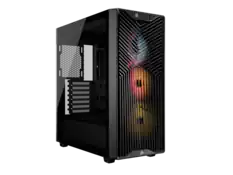 Front. CORSAIR - CORSAIR 3200D RS ARGB Mid-Tower Chassis, 3x RS120 ARGB Fans, DIY Friendly, Black - Black.