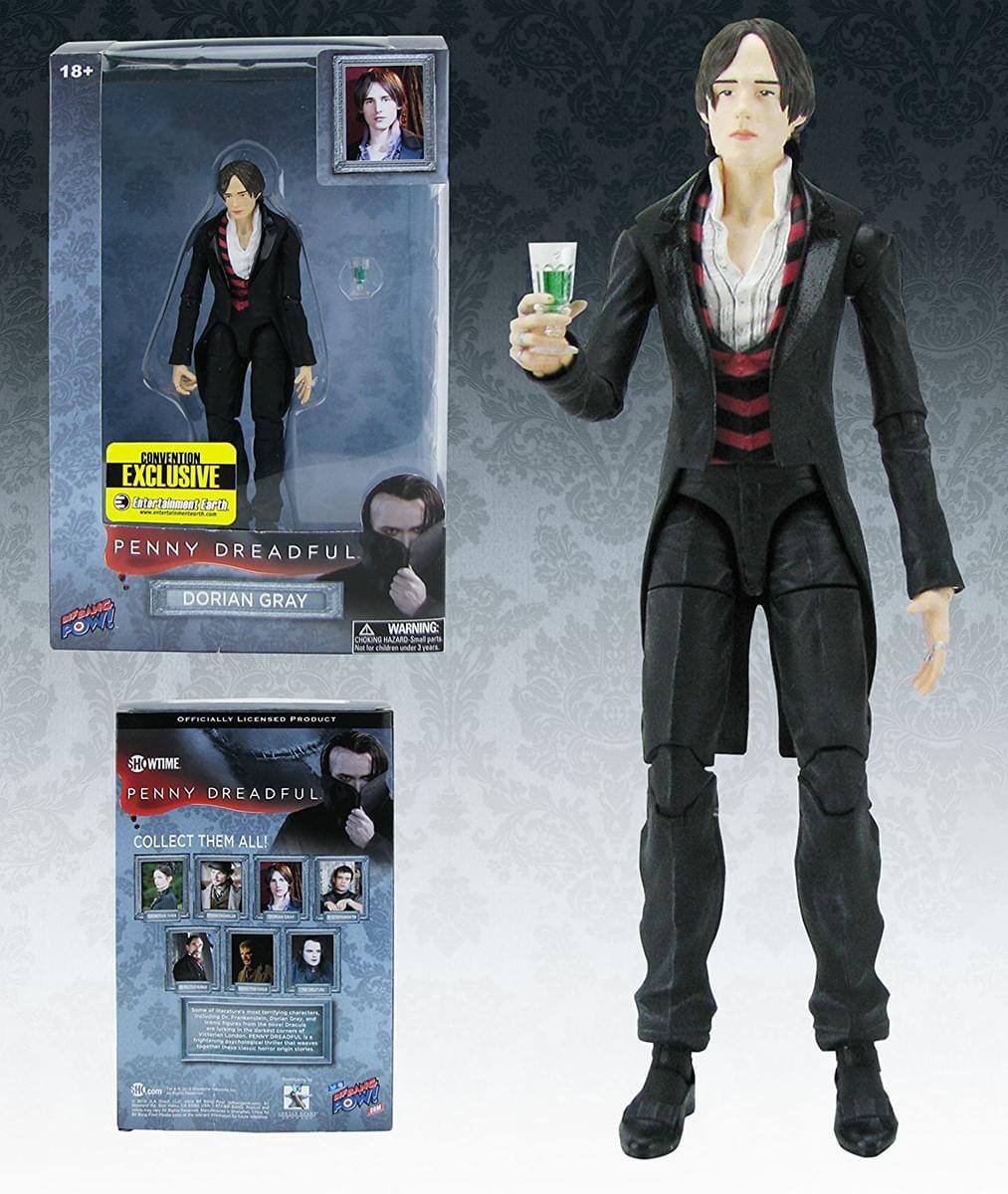 18+ CONVENTION EXCLUSIVE  
PENNY DREADFUL  
DORIAN GRAY  
WARNING: CHOKING HAZARD - Small parts. Not for children under 3 years.  
OFFICIALLY LICENSED PRODUCT  
SHOWTIME PENNY DREADFUL  
COLLECT THEM ALL!