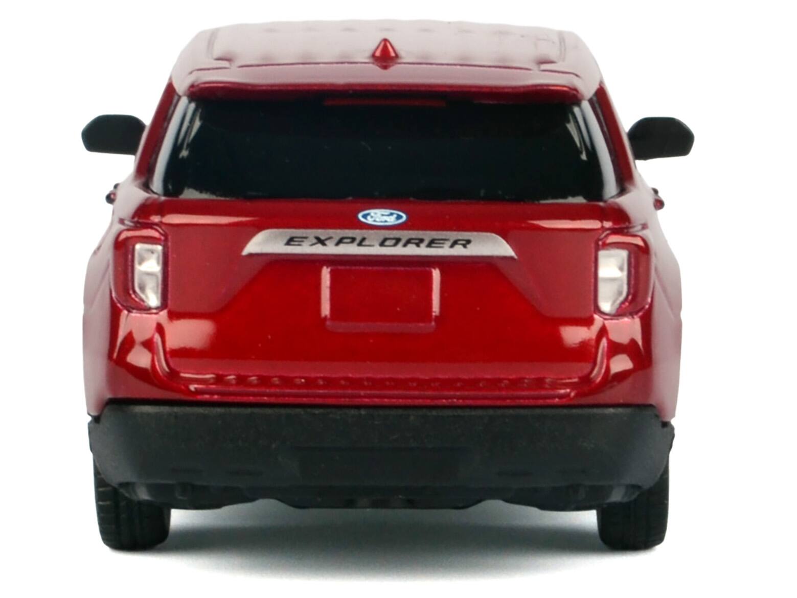 Left. Motormax - 2023 Ford Explorer Red Metallic "Timeless Legends" Series 1/43 Diecast Model Car by Motormax - Red Metallic.