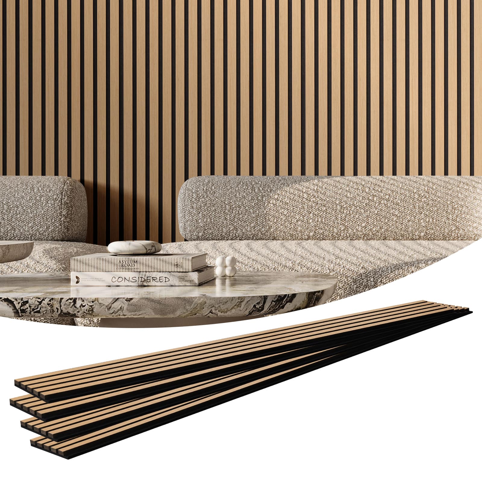 VEVOR - Wood Slat Acoustic Panels, 7.9 x 94.5 inch,MDF Accent Wooden Wall Panels for Modern Interior Wall Decor, Faux Wood Wall - Light Oak price history on PriceWatchPro