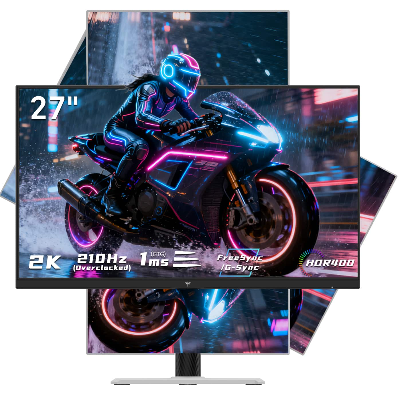 KTC - H27T6 27” Gaming Monitor, 2K QHD & HDR 400, 210Hz, IPS 1ms FreeSync & G-Sync, 97% DCI-P3, VESA, 2 x HDMI 2.1/ DP 1.4