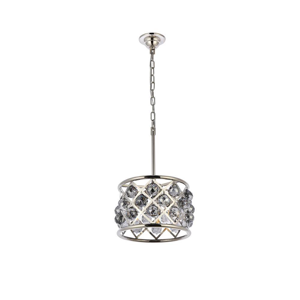 Back. Urban Classic - Madison 3 light polished Nickel Pendant Silver Shade (Grey) Royal Cut Crystal - Polished Nickel.
