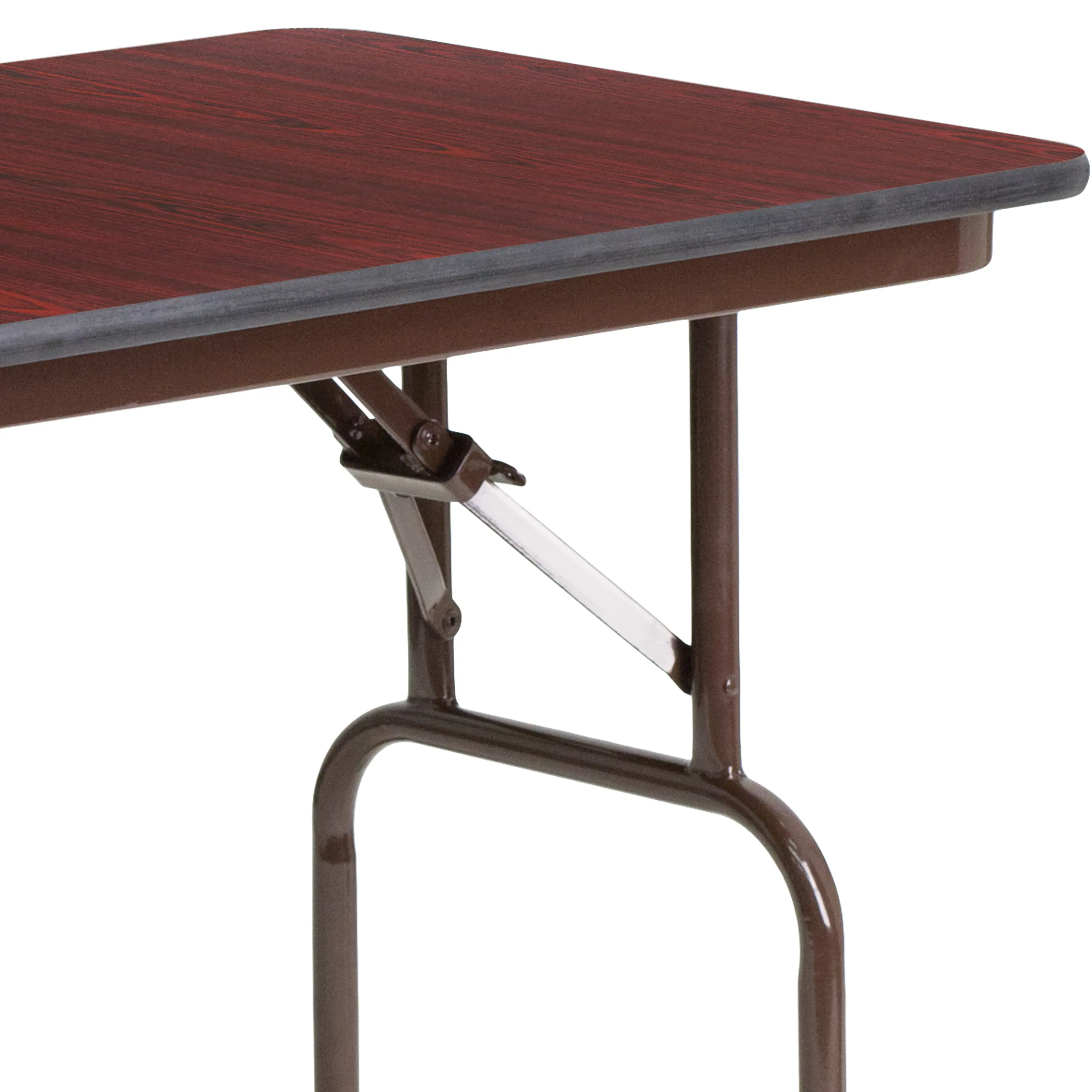 Alt View 16. Alamont Home - 4-Foot Mahogany Melamine Laminate Folding Banquet Table - Mahogany.