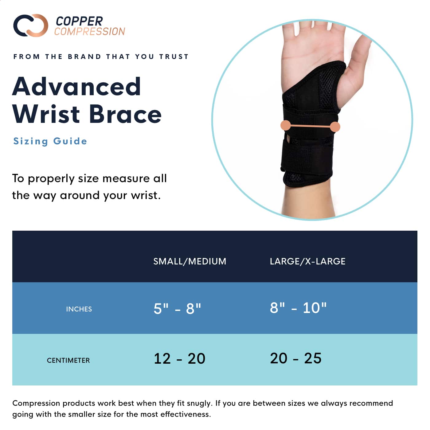 Alt View 15. Copper Compression - Copper Infused Wrist Brace Right - Large/X-Large - BS4.