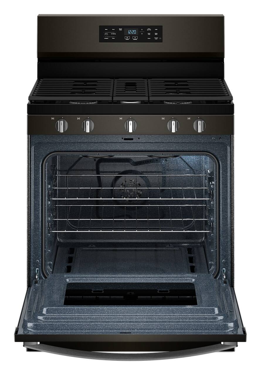 Alt View 1. Whirlpool - 5.0 Cu. Ft. Freestanding Gas Range with Air Cooking Technology and Steam Clean - Black Stainless.