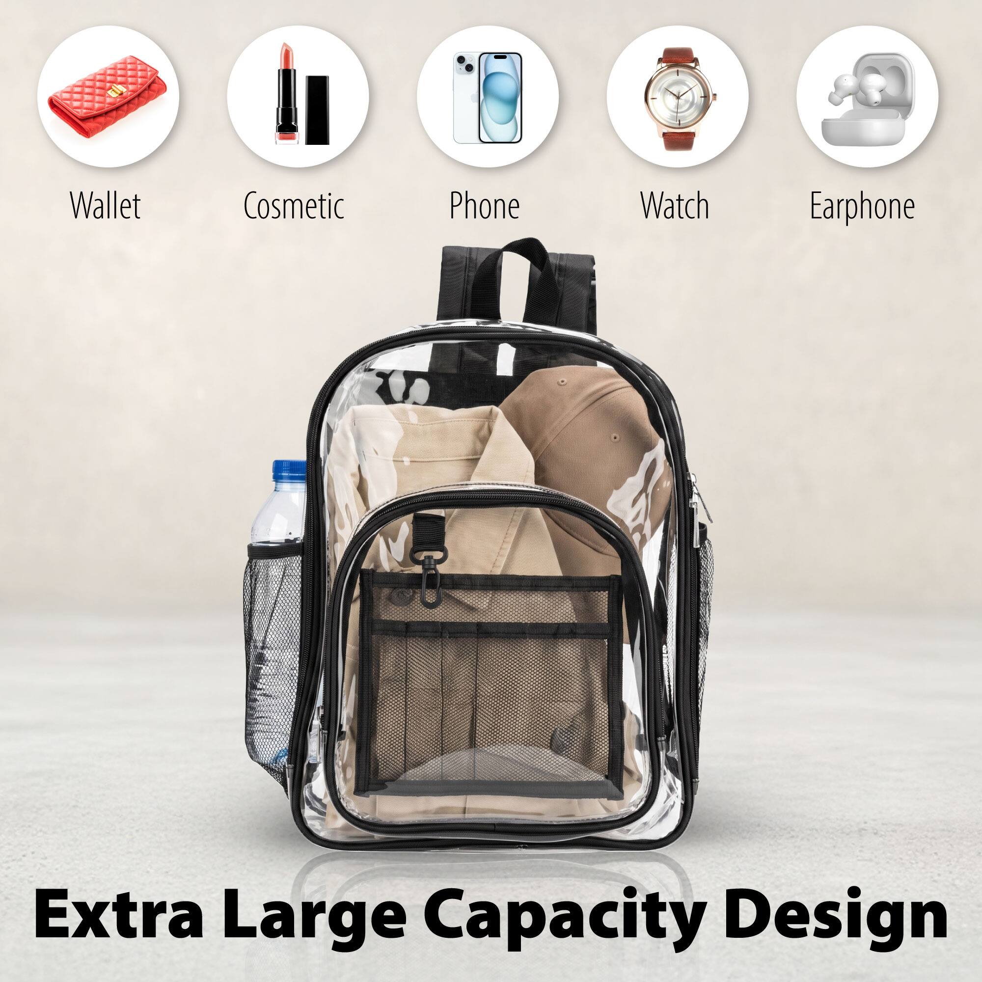 Wallet  
Cosmetic  
Phone  
Watch  
Earphone  

Extra Large Capacity Design