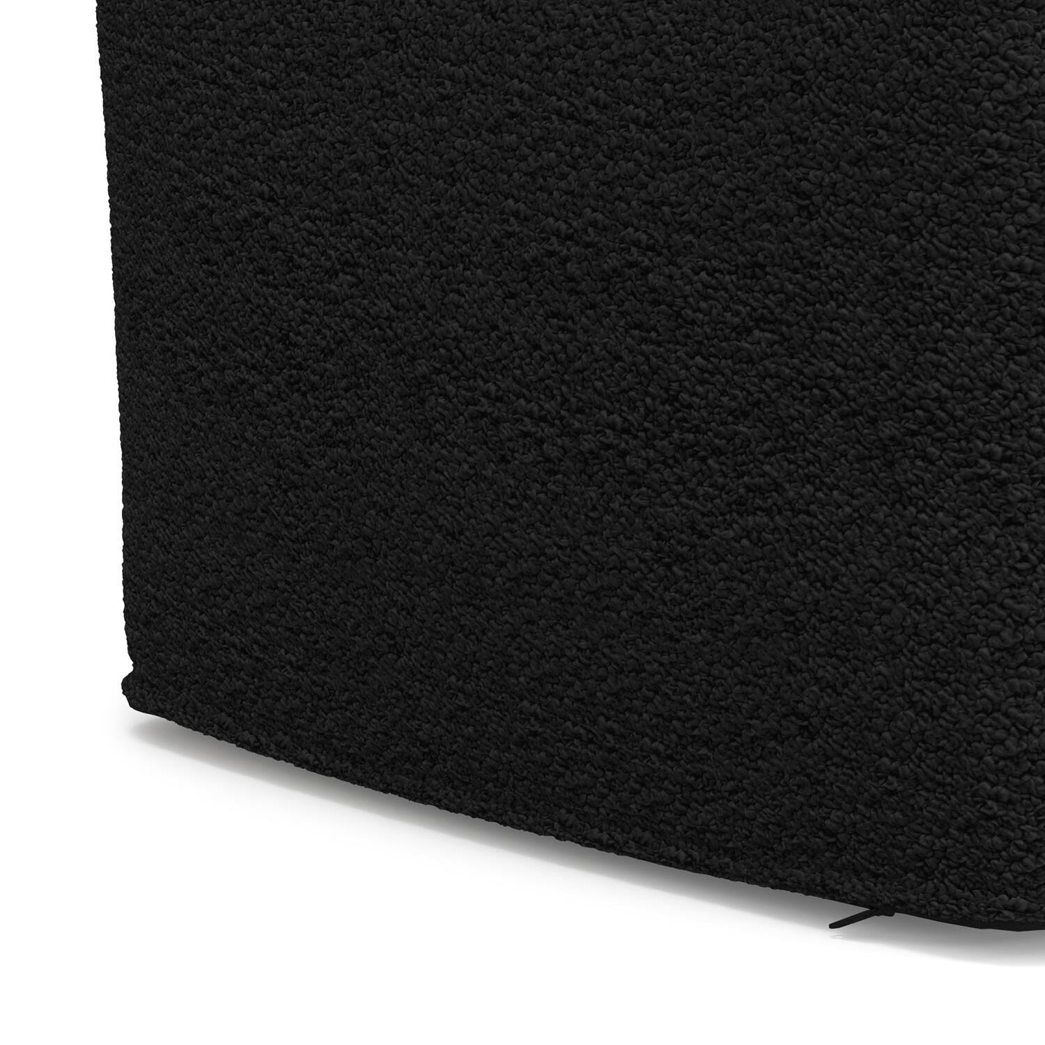 Alt View 3. Simpli Home - Chantal 24 inch Wide Contemporary Pouf in Black Boucle Fabric - Black.