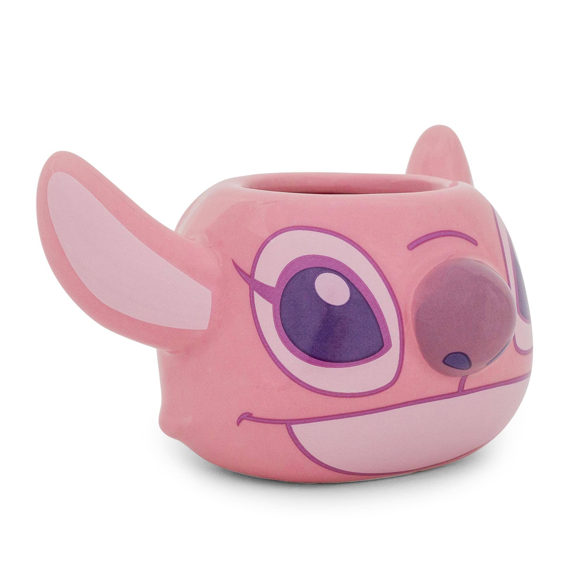 Alt View 1. Disney - Disney Lilo & Stitch Angel Sculpted Ceramic Mini Mug | Holds 3 Ounces - Pink.