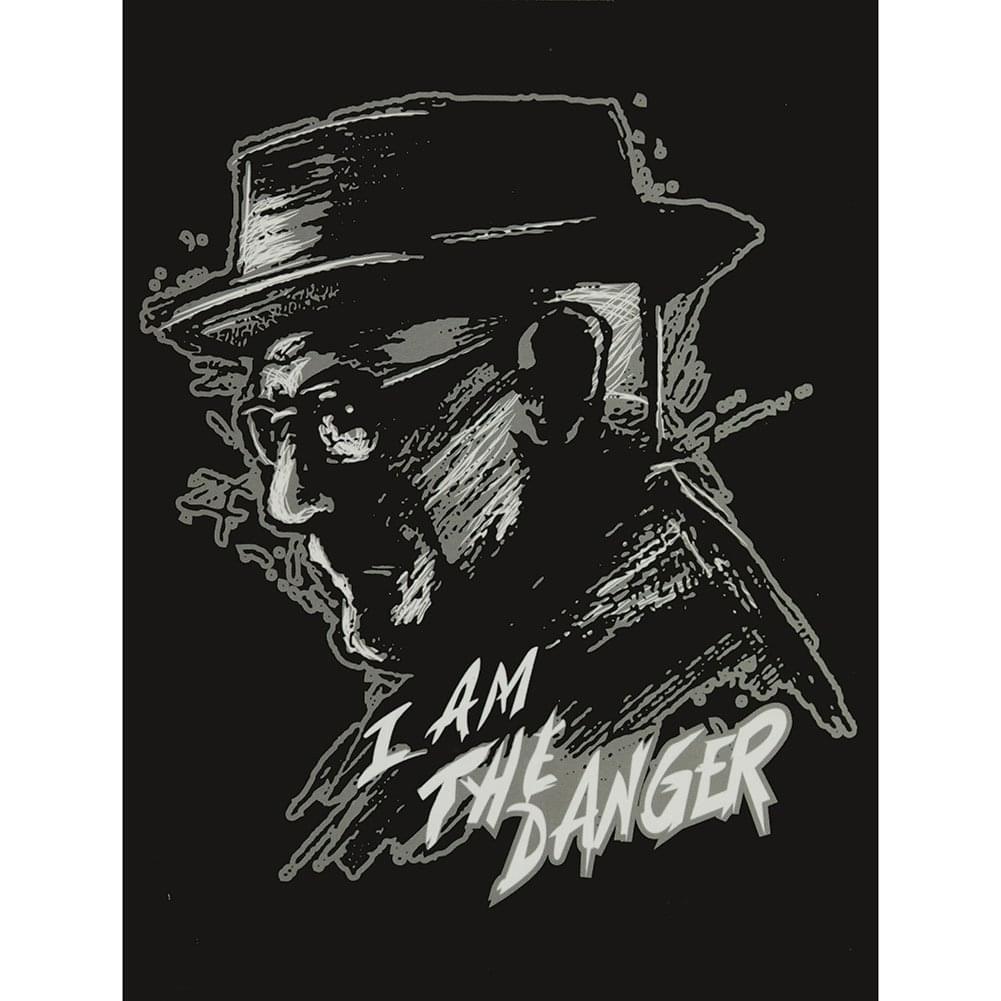 Front. Just Funky - Breaking Bad I Am The Danger Lightweight Fleece Throw Blanket | 45 x 60 Inches - Black.