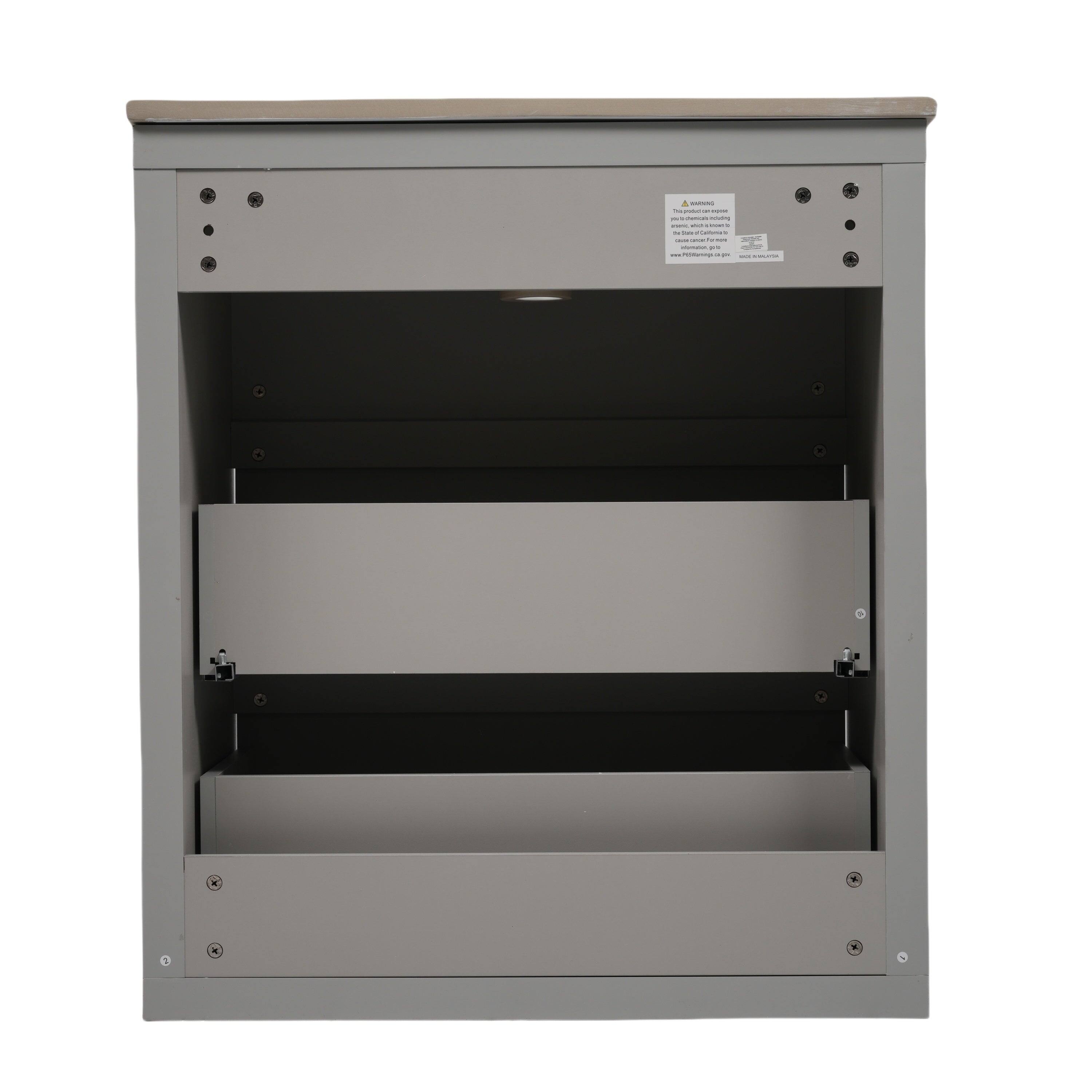 Alt View 7. Boyel Living - 30 Inch Bathroom Vanity with Ceramic Sink 2 Full Extension Drawers 45 Degree Free Handle Gray - Gray.