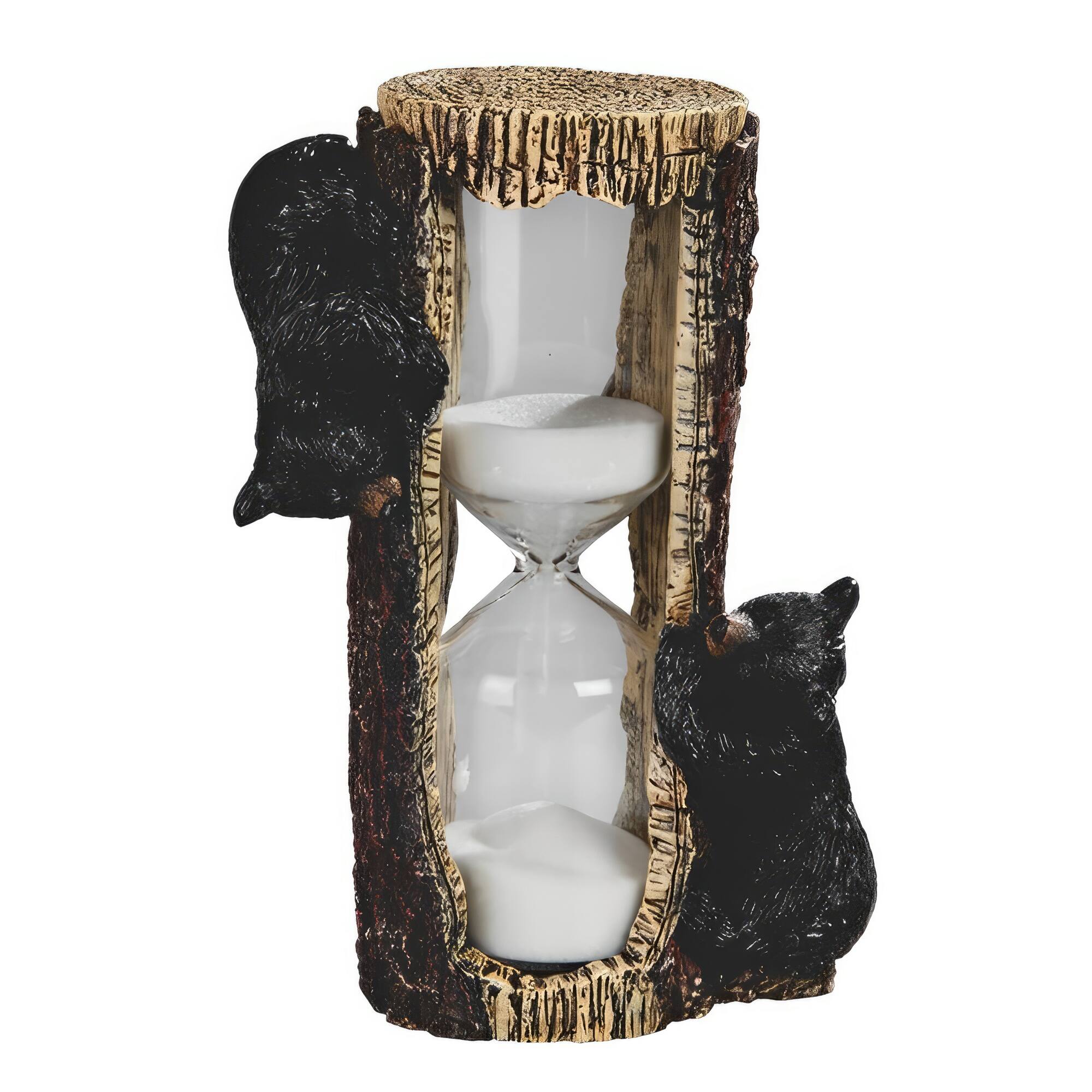 Front. FC Design - FC Design 5.5"H Bear Hour Glass Figurine Statue Office Desk Tabletop Home Decor Gift - Multi-Color.