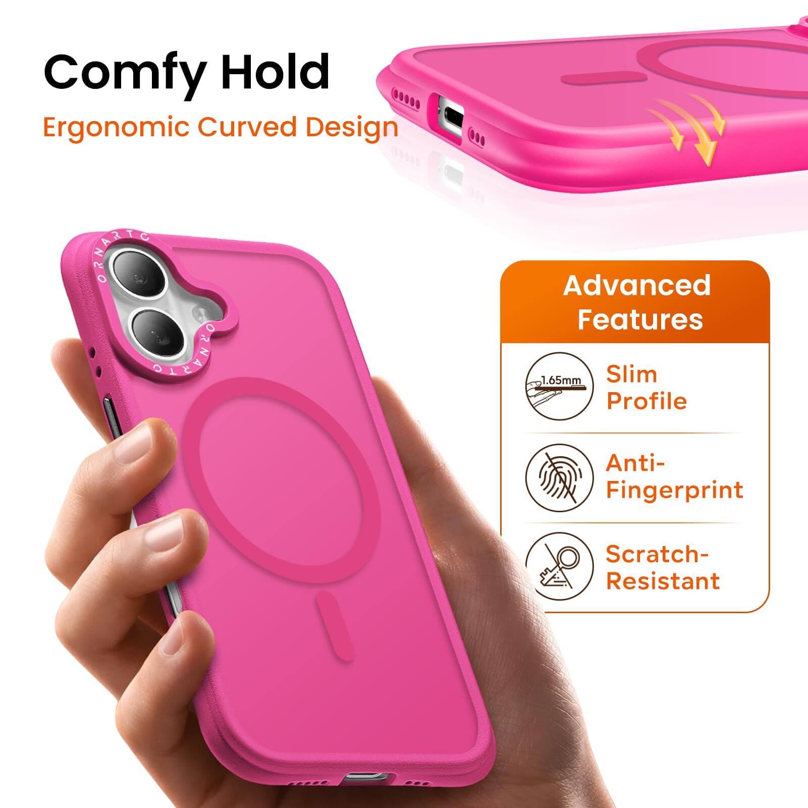 Comfy Hold  
Ergonomic Curved Design  

Advanced Features  
1.65mm Slim Profile  
Anti-Fingerprint  
Scratch-Resistant