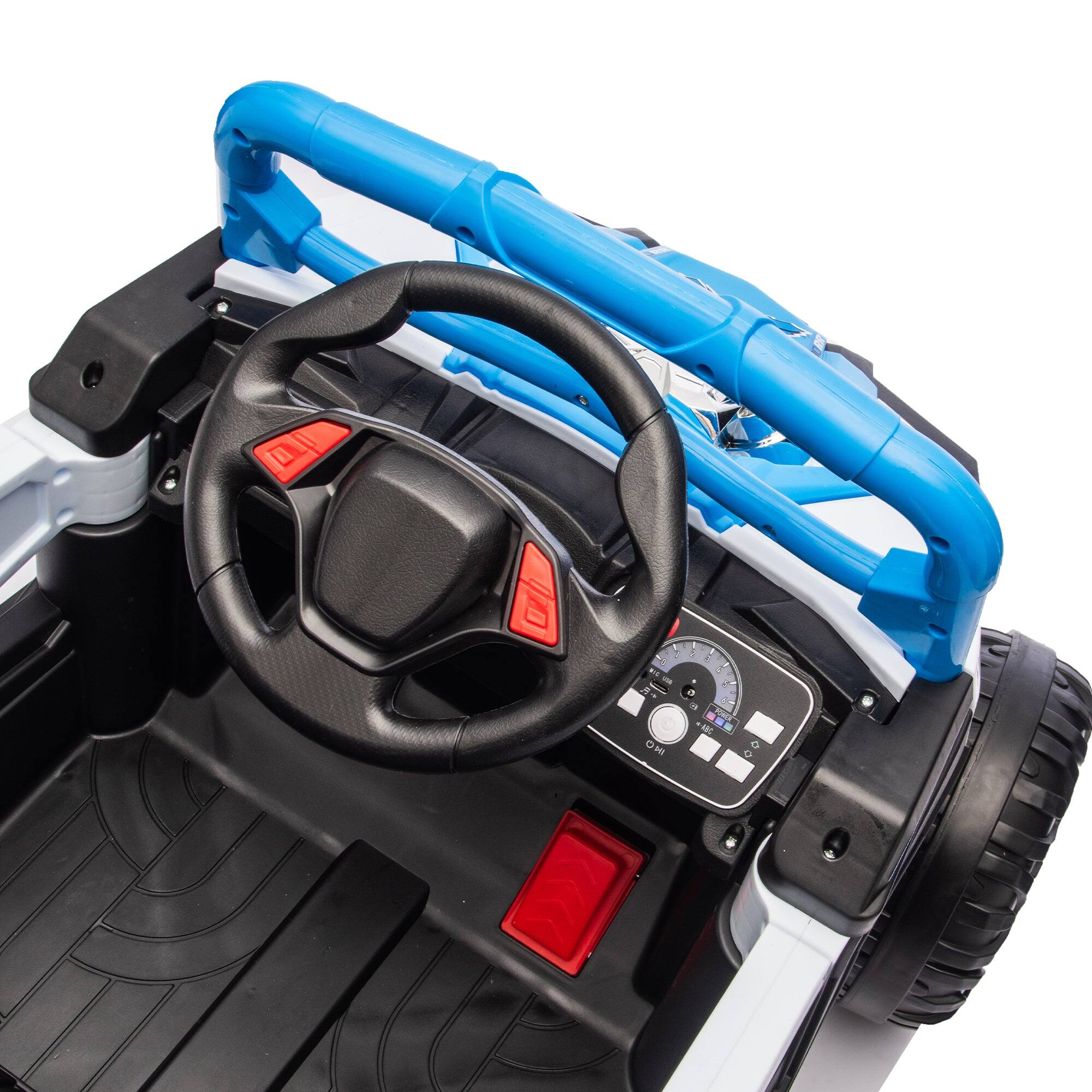 Alt View 4. Boyel Living - 3+ Blue 12V Kids Ride On UTV with Parents Remote Control Twin 25W Motors - blue.