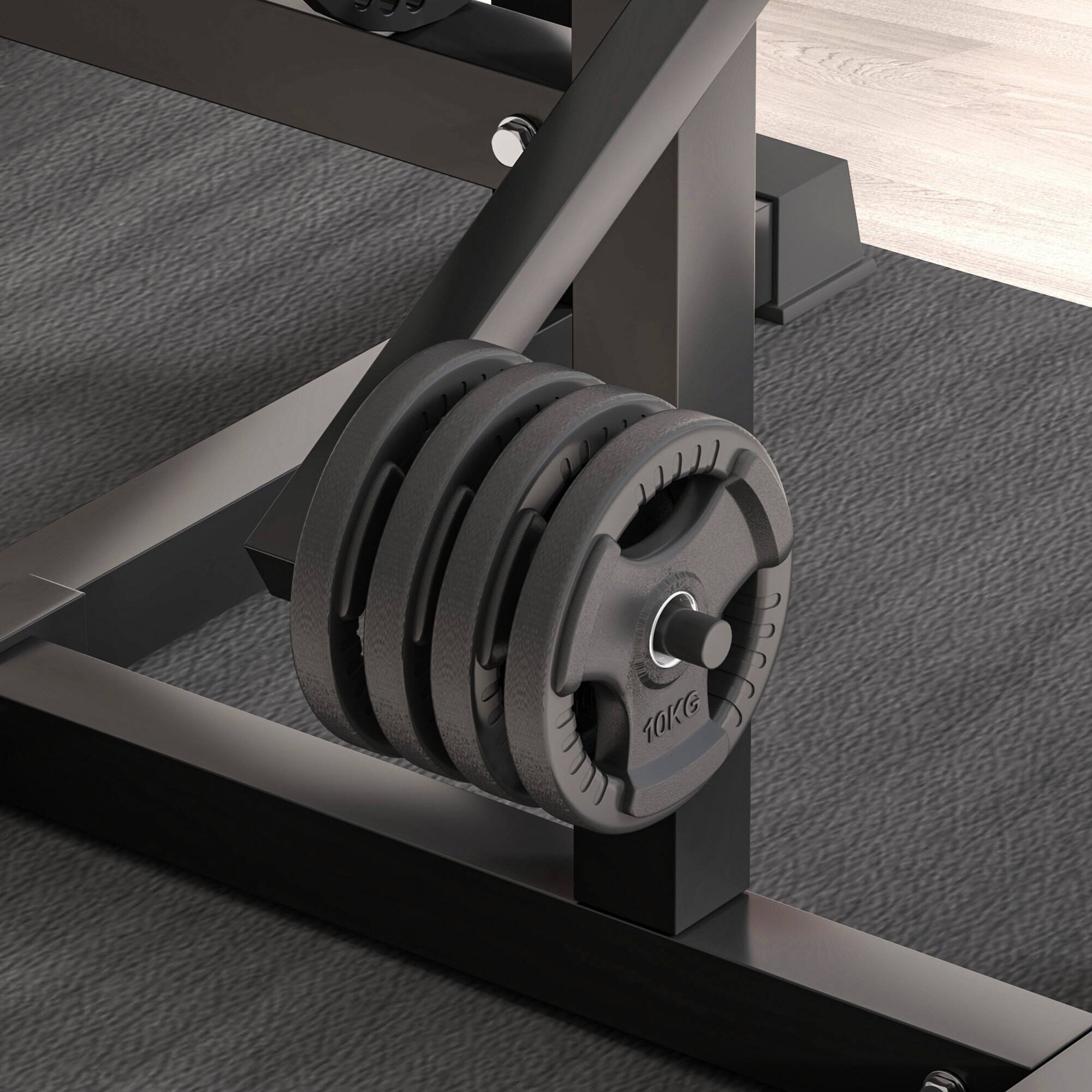 Alt View 7. Soozier - Bicep Preacher Curl Bench Bicep Curl Machine with Adjustable Seat and Elbow Cushion - Black.