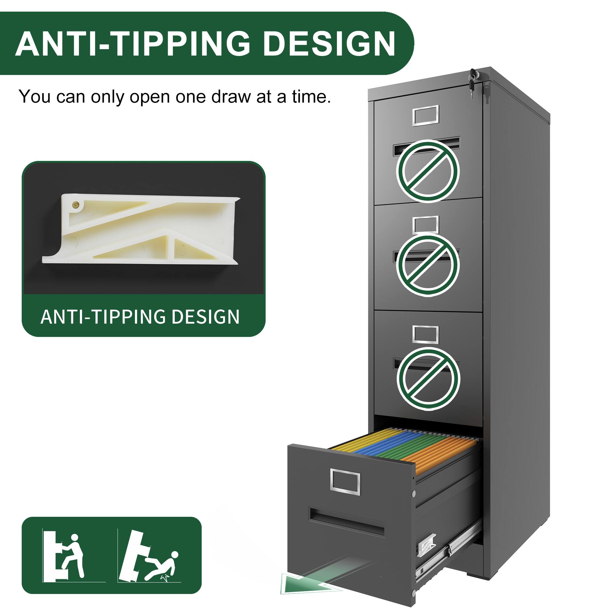 ANTI-TIPPING DESIGN

You can only open one draw at a time.

ANTI-TIPPING DESIGN