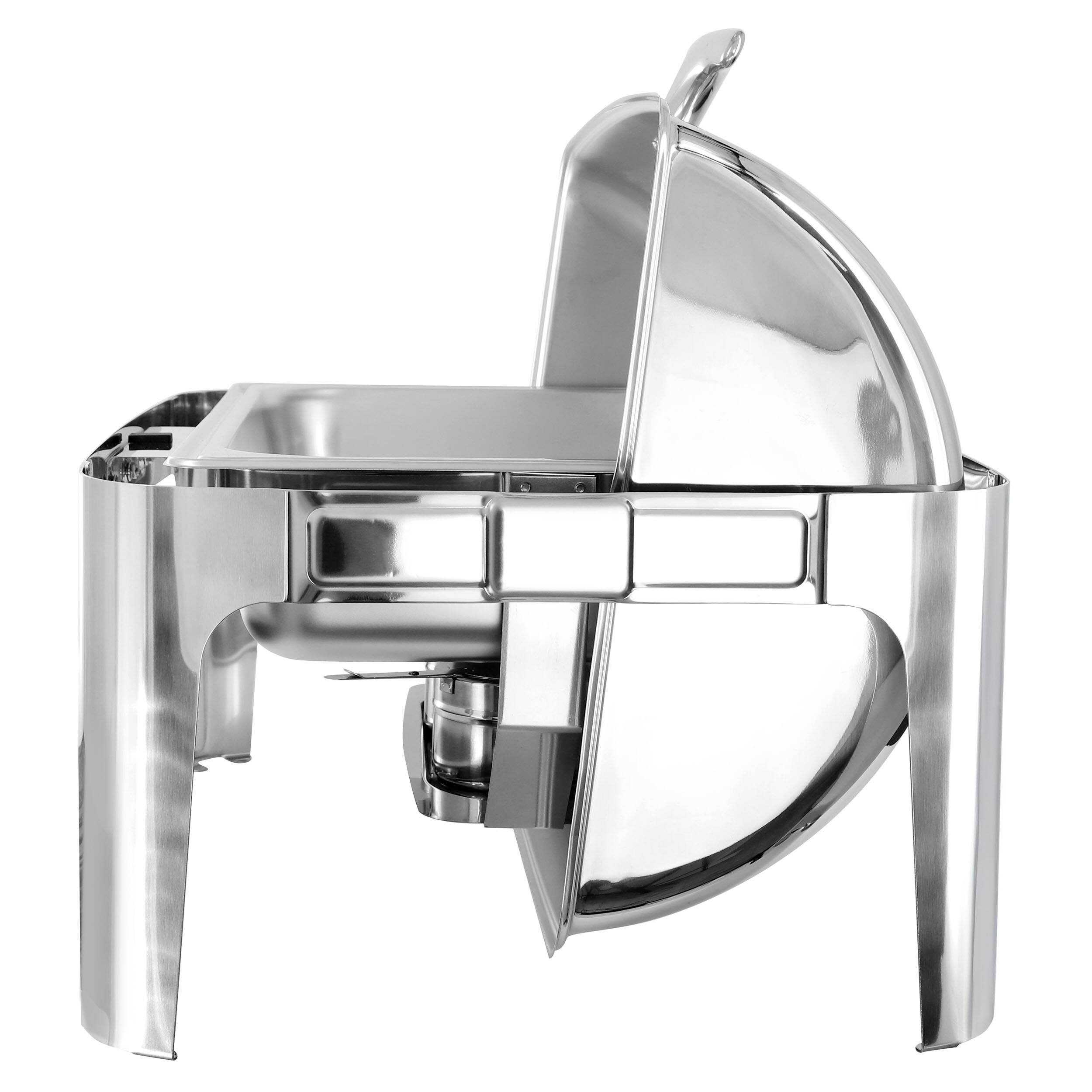 Alt View 2. MegaChef - MegaChef 9.5 Quart Oblong Roll Top Stainless Steel Professional Chafing Dish/Food Warmer/Buffet Server with Window - Silver.