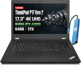 Lenovo - Upgraded - ThinkPad P17 Gen 2 17.3" 4K UHD Mobile Workstation - Intel Core i7 with NVIDIA RTX A2000 - 64GB RAM - 2TB SSD - Win11Pro - Black