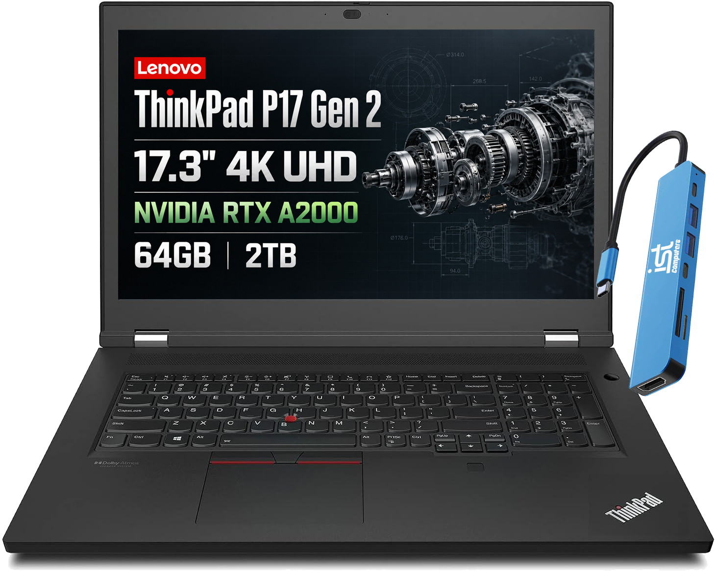 Lenovo ThinkPad P17 Gen 2 17.3" 4K UHD NVIDIA RTX A2000 64GB 2TB
