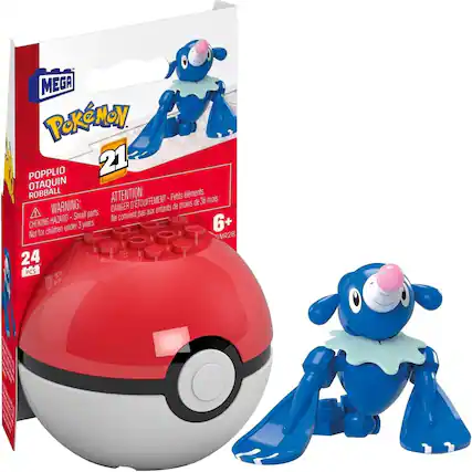 MEGA POKEMON POPPLIO OTAKUIN ROBBALL
ATTENTION: Petits éléments. DANGER D'ÉTOUFFEMENT. Ne convient pas aux enfants de moins de 36 mois.
WARNING: DANGER - Small parts. CHOKING HAZARD - Not for children under 3 years.
6+