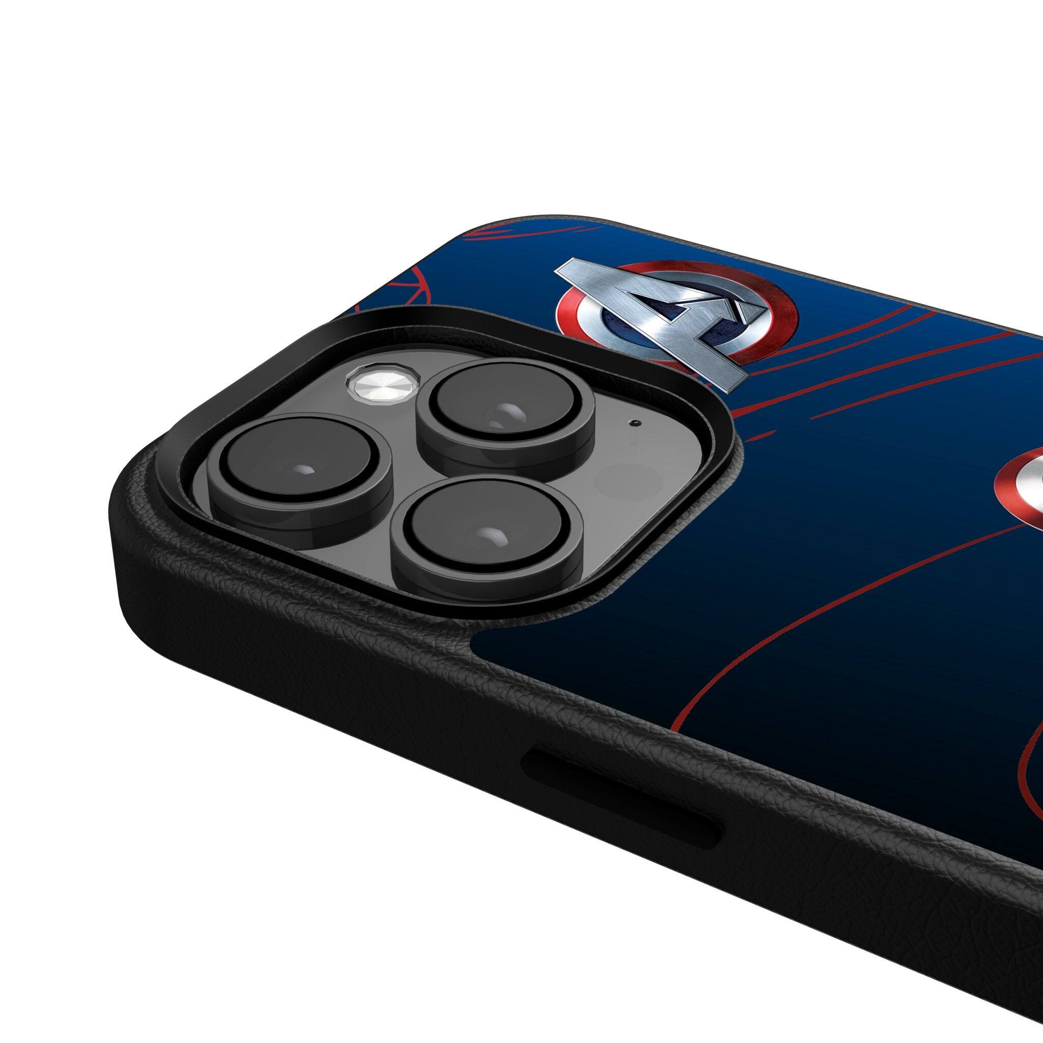 Back. Keyscaper - Marvel MechLine MagSafe Compatible Phone Case - Apple iPhone 15 Plus - Captain America.