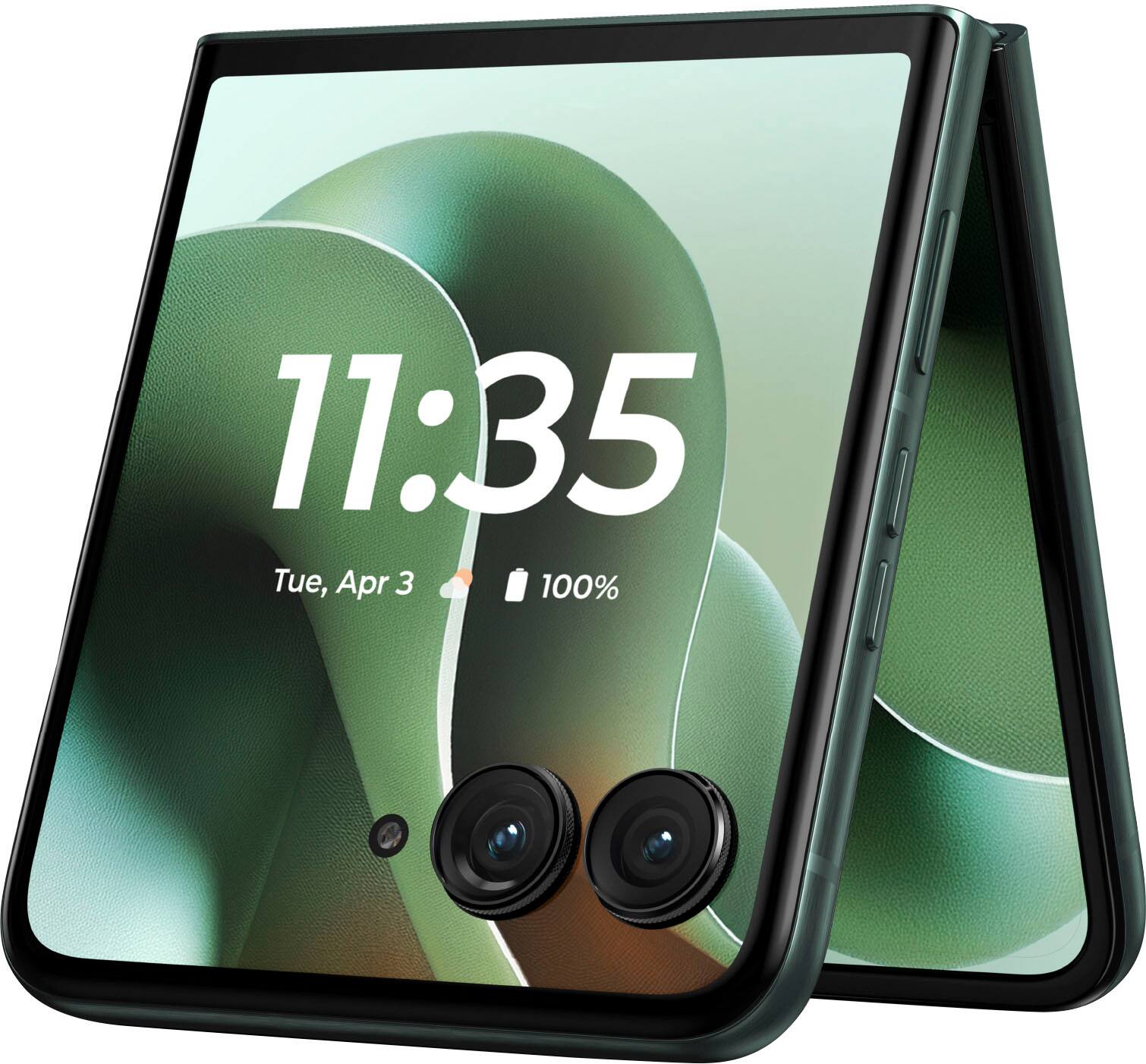 The text on the image reads: "11:35 Tue, Apr 3 100%".