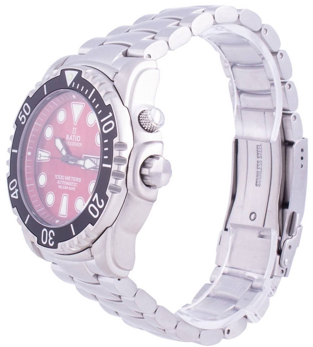 50 10 II RATIO REEDIVER 1000 METERS AUTOMATIC 40 HELIUM-SAFE I 20 30 STEEL STAINLESS