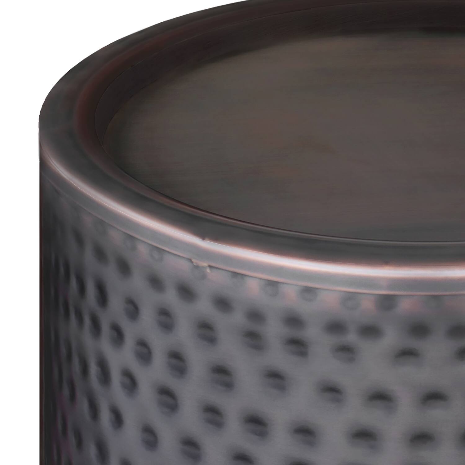 Left. Simpli Home - Corbin Metal Side Table - Hammered Antique Copper.