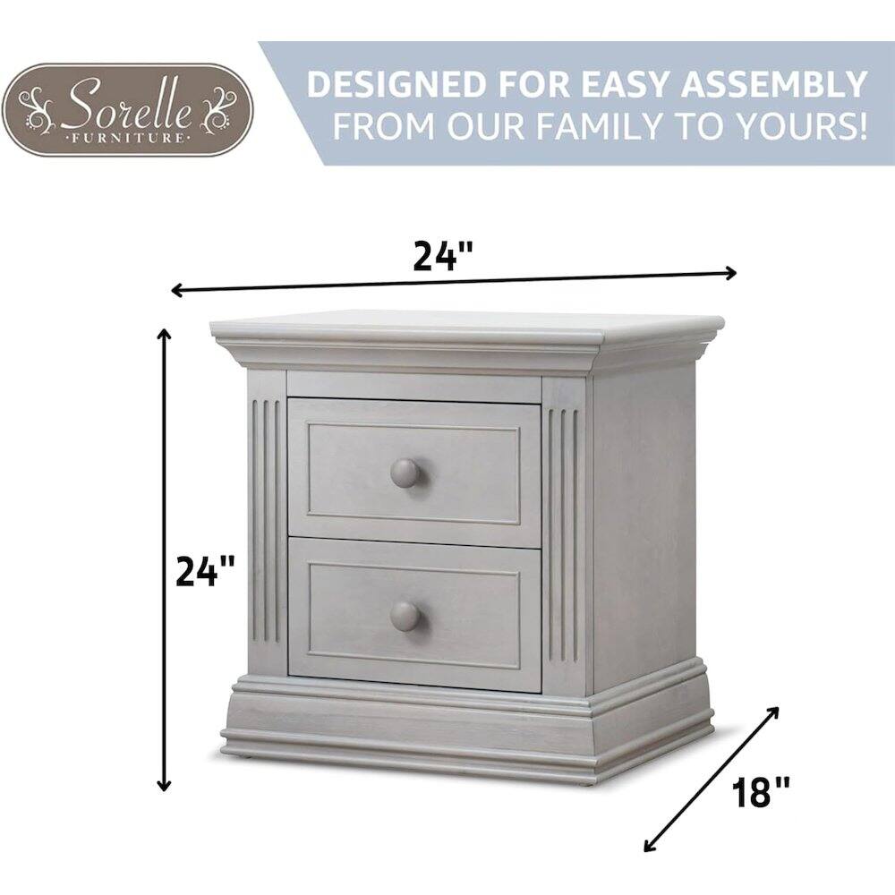 Sorelle Furniture: Designed for easy assembly from our family to yours! 24" x 24" x 18"