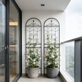 Loheer - Rustproof Metal Garden Trellis 2 Pack, 5.9 ft x 1.6 ft Climbing Plant Support