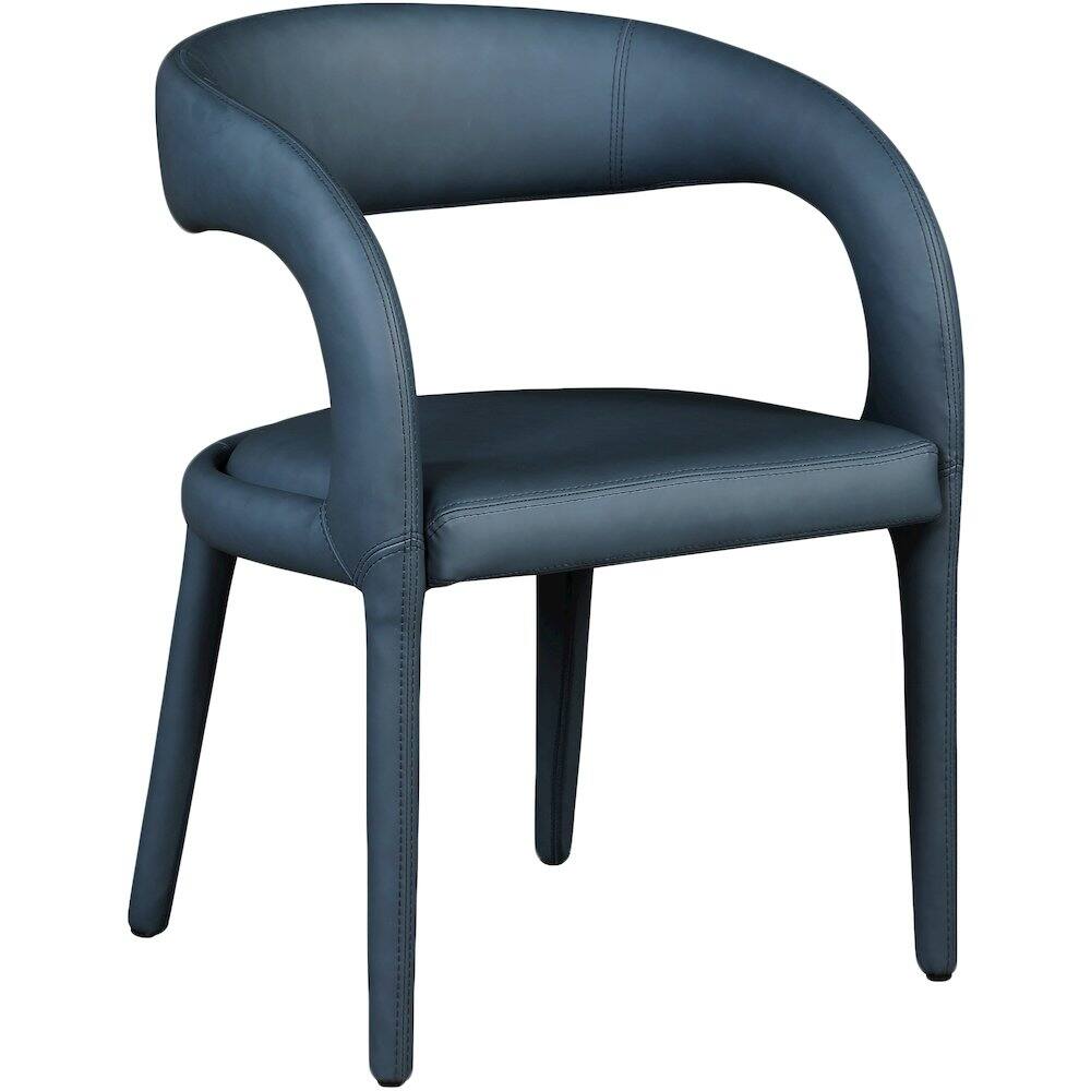 Alt View 2. Meridian Furniture - Sylvester Navy Vegan Leather Dining Chair - Blue.