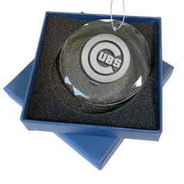 The Memory Company - Chicago Cubs 3.25'' Laser Engraved Glass Ornament - Multicolor
