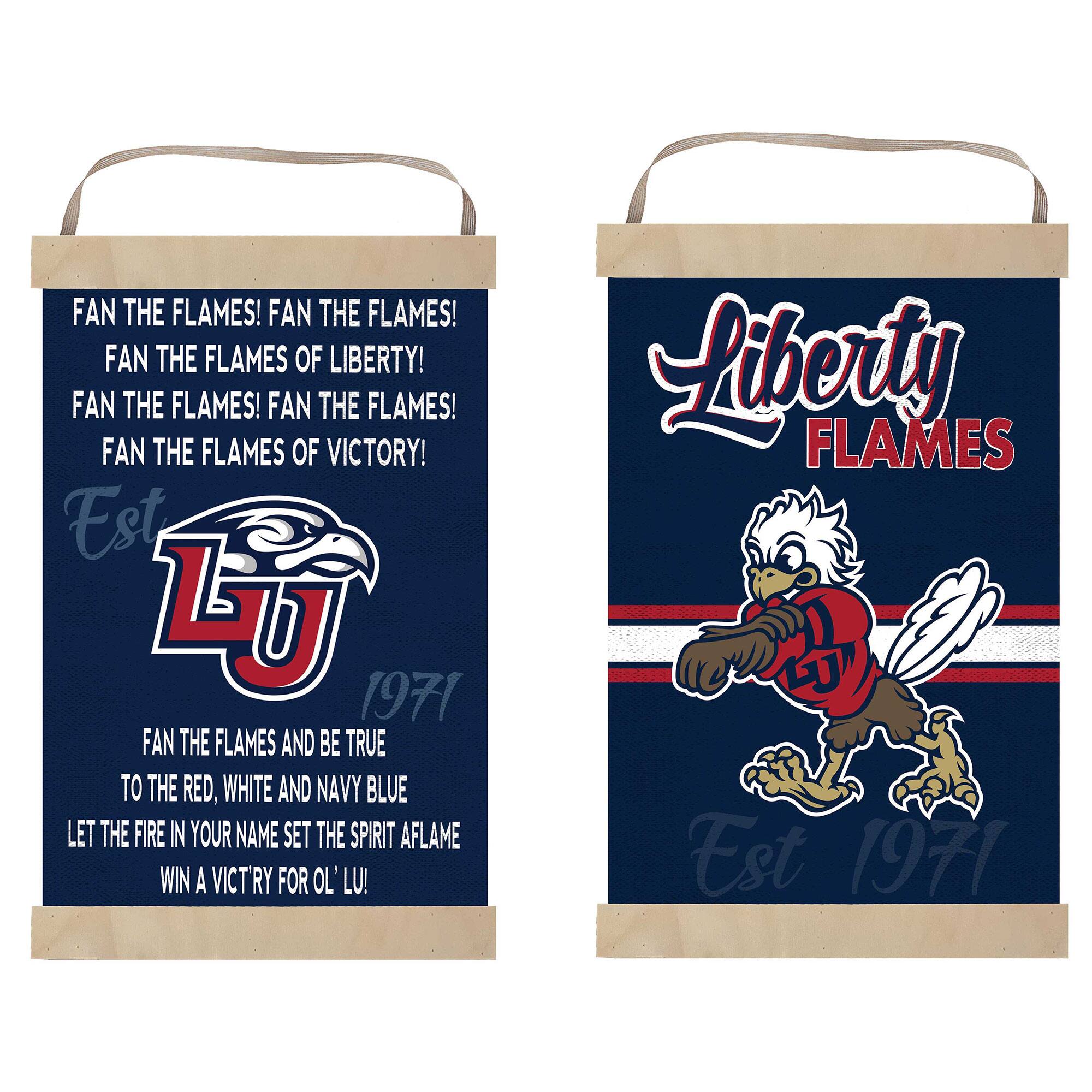FAN THE FLAMES! FAN THE FLAMES! FAN THE FLAMES OF LIBERTY! FAN THE FLAMES! FAN THE FLAMES! FAN THE FLAMES OF VICTORY! Est 1971 FAN THE FLAMES AND BE TRUE TO THE RED, WHITE AND NAVY BLUE LET THE FIRE IN YOUR NAME SET THE SPIRIT AFLAME WIN A VICT'RY FOR OL LU! Liberty FLAMES Est 1971
