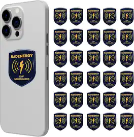 RadEnergy - EMF Neutralizer Stickers, Shield Protection for Phones, Tablets, Laptops, and WiFi Devices (6) - Golden