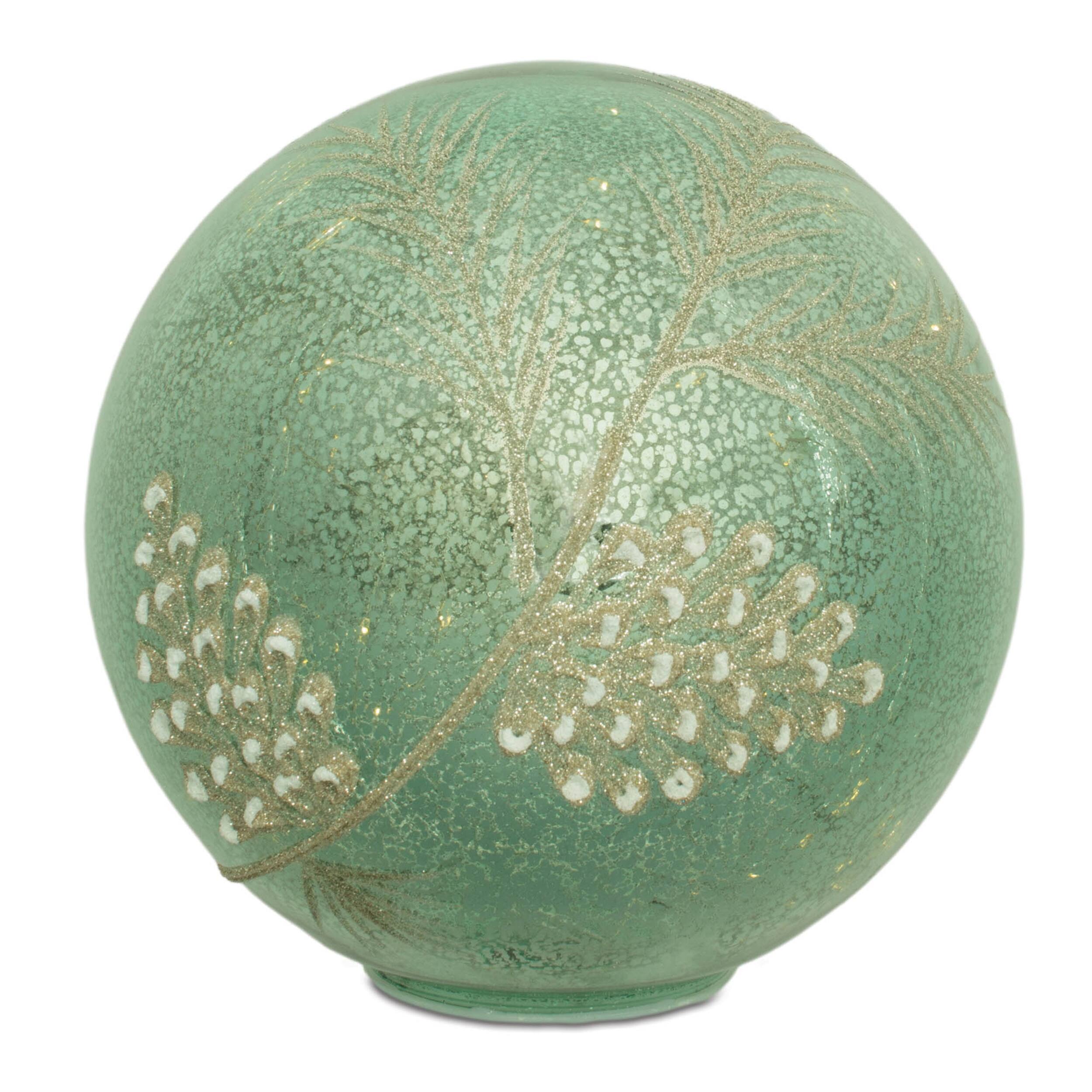 Angle. BreeBe - LED Pinecone Globe (Set of 2) - Blue, Green, Silver.