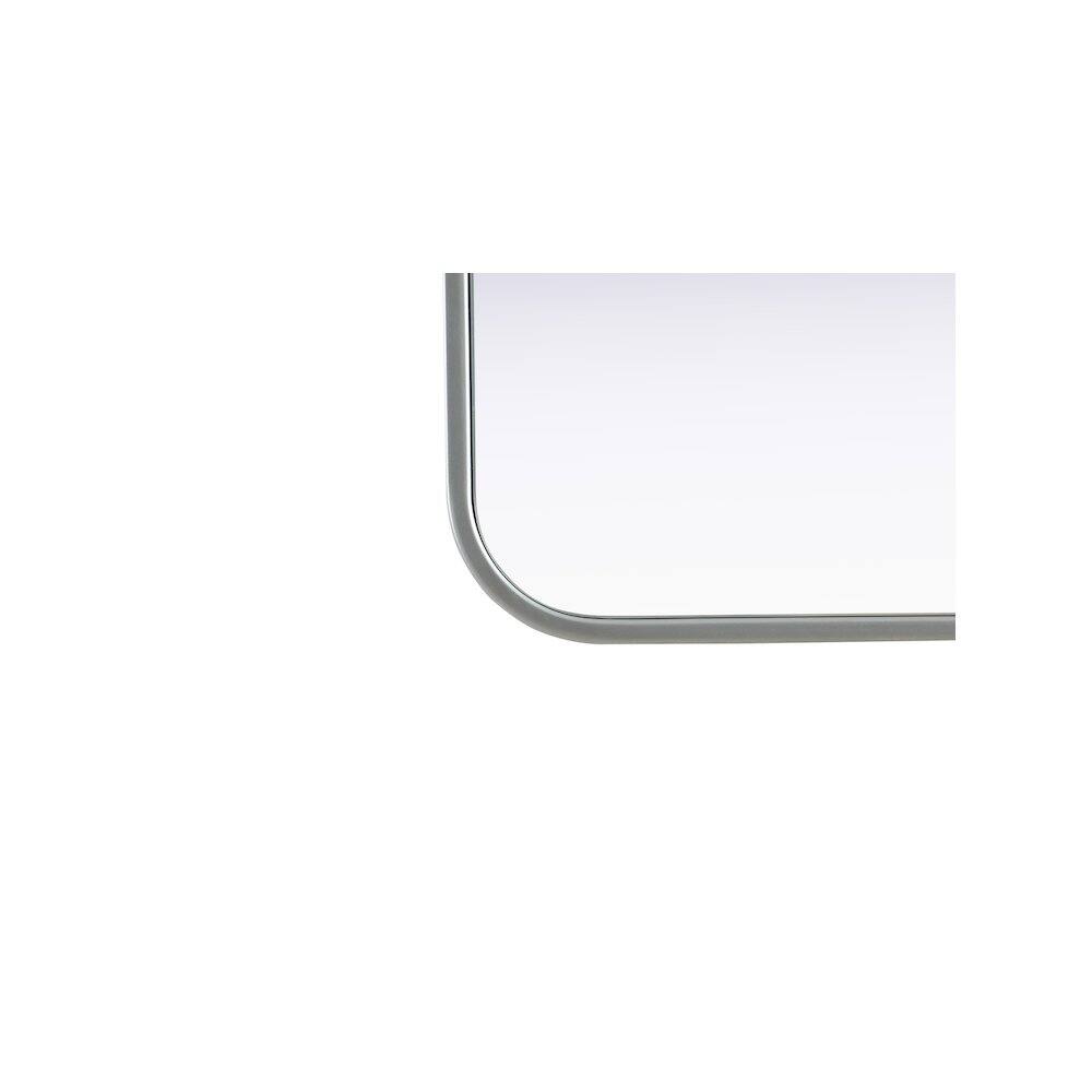 Back. Elegant Decor - Contour Metal Square Mirror 30x30 in Silver - Silver.