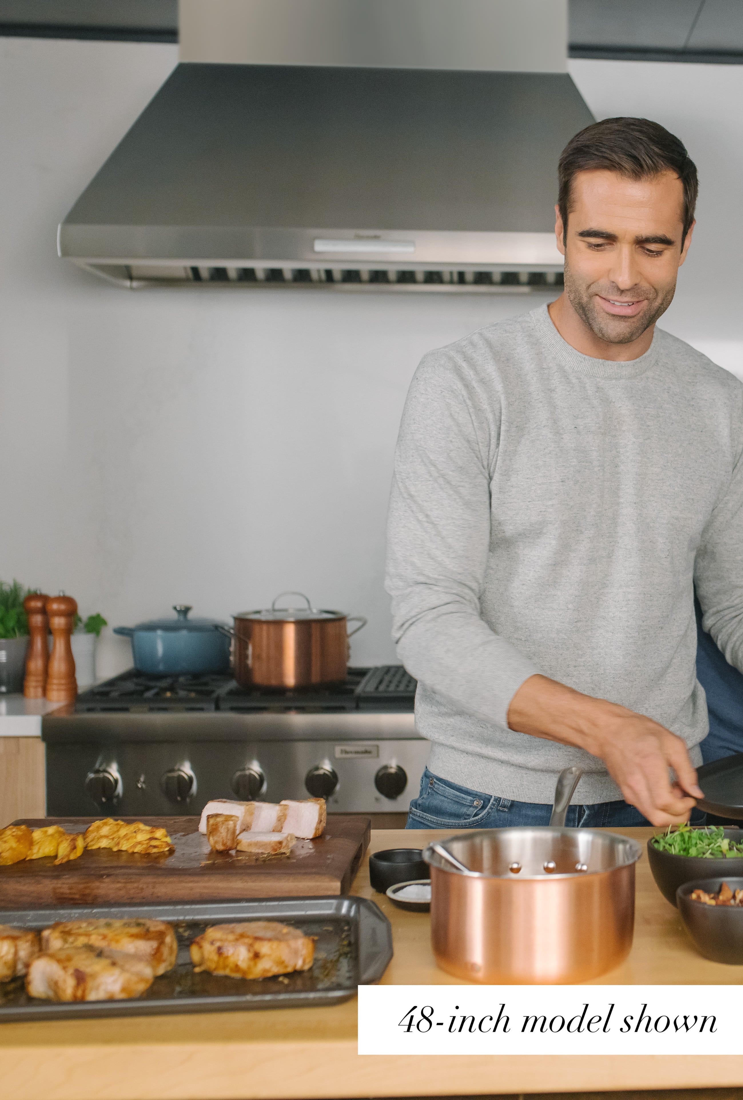 The text on the image reads "48-inch model shown."