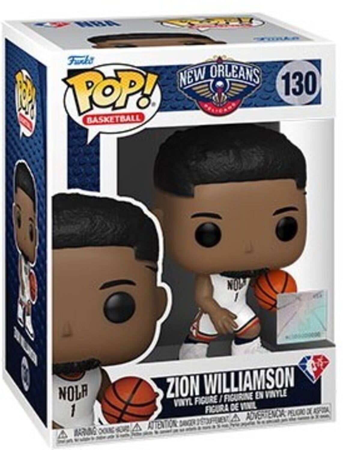 NRA  Frks NEW ORLEANS 130 1 POP! BASKETBALL NOW 1 NOLA 1 WARNG ZION WILLIAMSON VINYLE I FIGURINE EN VAM FIGURE FIGURA DE VINL ASFDDA PELCRO DX A ADVERT A ATTENTION DAGe