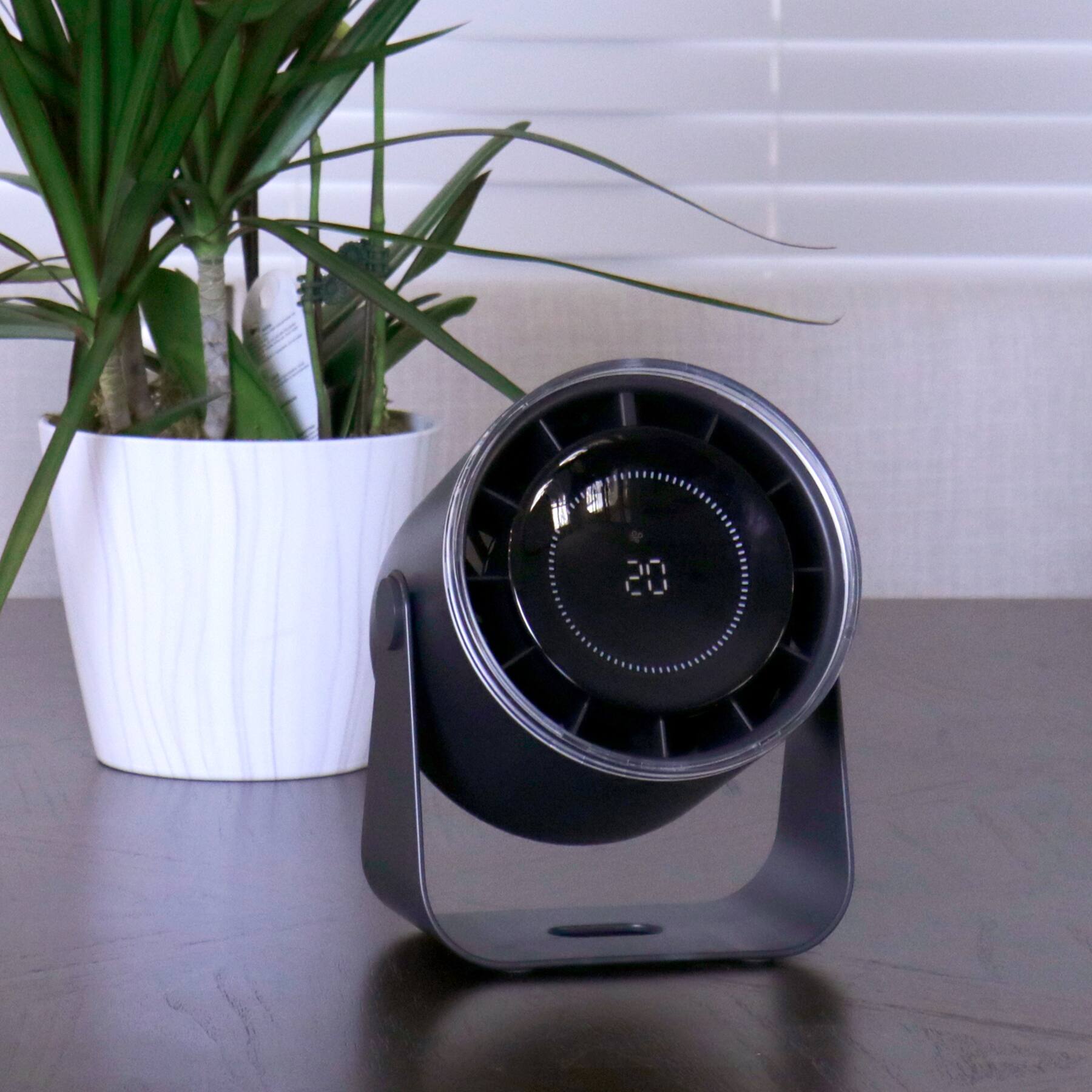 Angle. Aluratek - Aluratek  Vortex Pro Max Rechargeable Desk Fan ADF03F - Black.