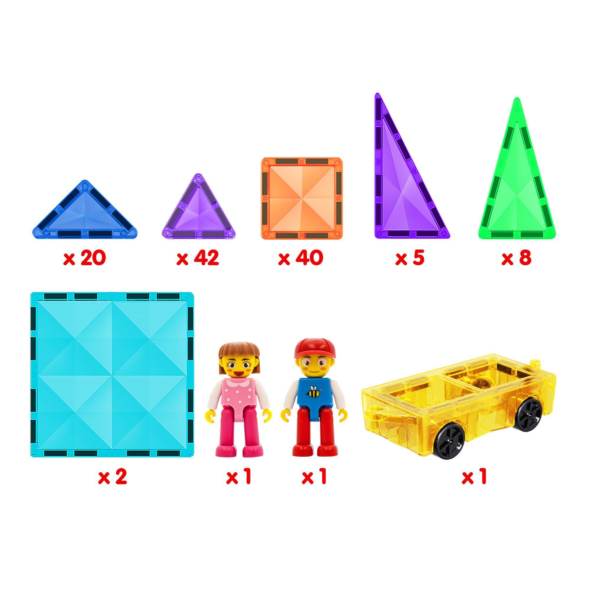 Alt View 8. PicassoTiles - PICASSO-TILES Magnetic Tiles For Kids, 120PCS Construction STEM Building Blocks Educational Toy, Mini Diamond Series - Multicolor.