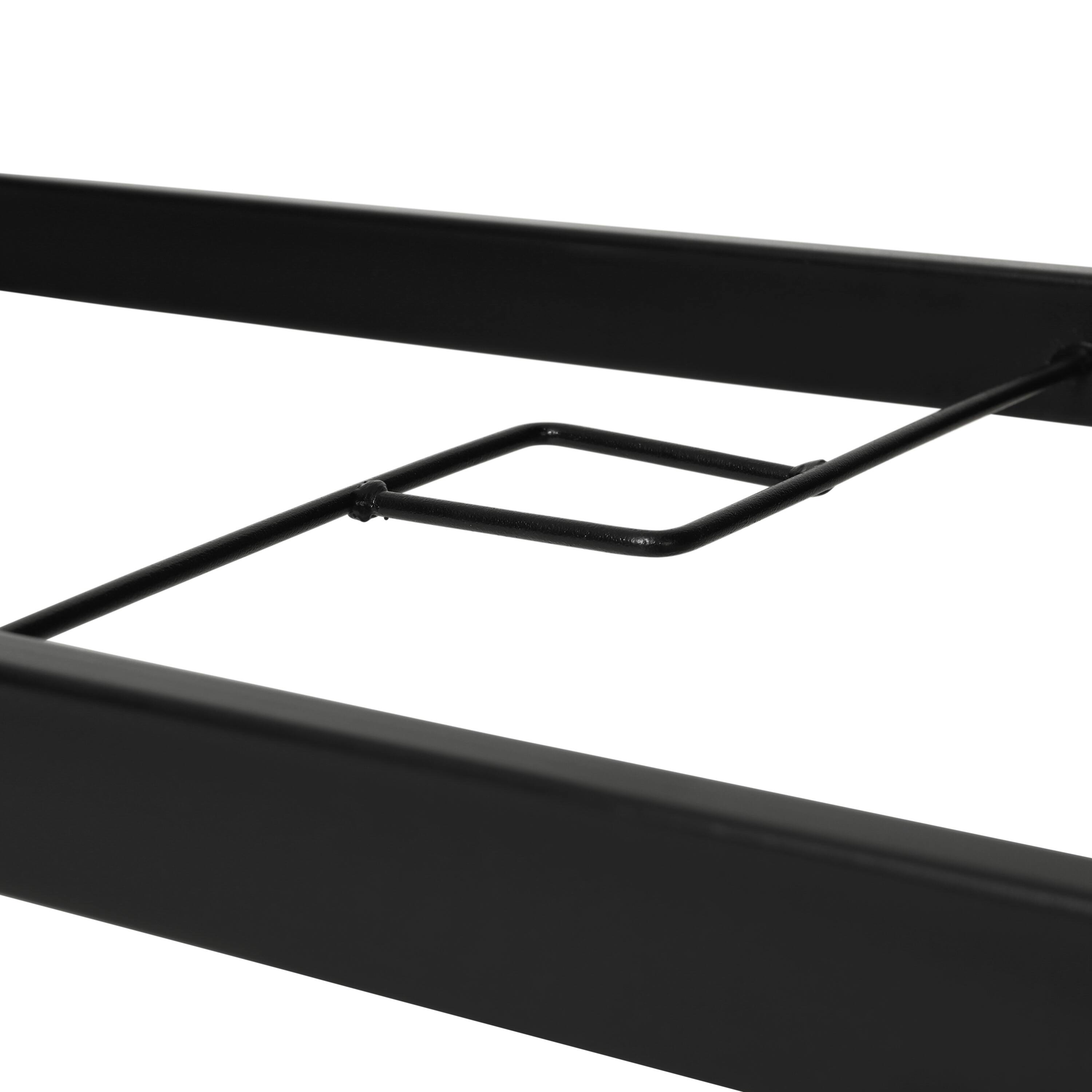 Alt View 9. Emma + Oliver - Tala Rectangular Tempered Glass Top Patio Table with Umbrella Hole and Black Steel Tube Frame - Clear Top/Black Frame.