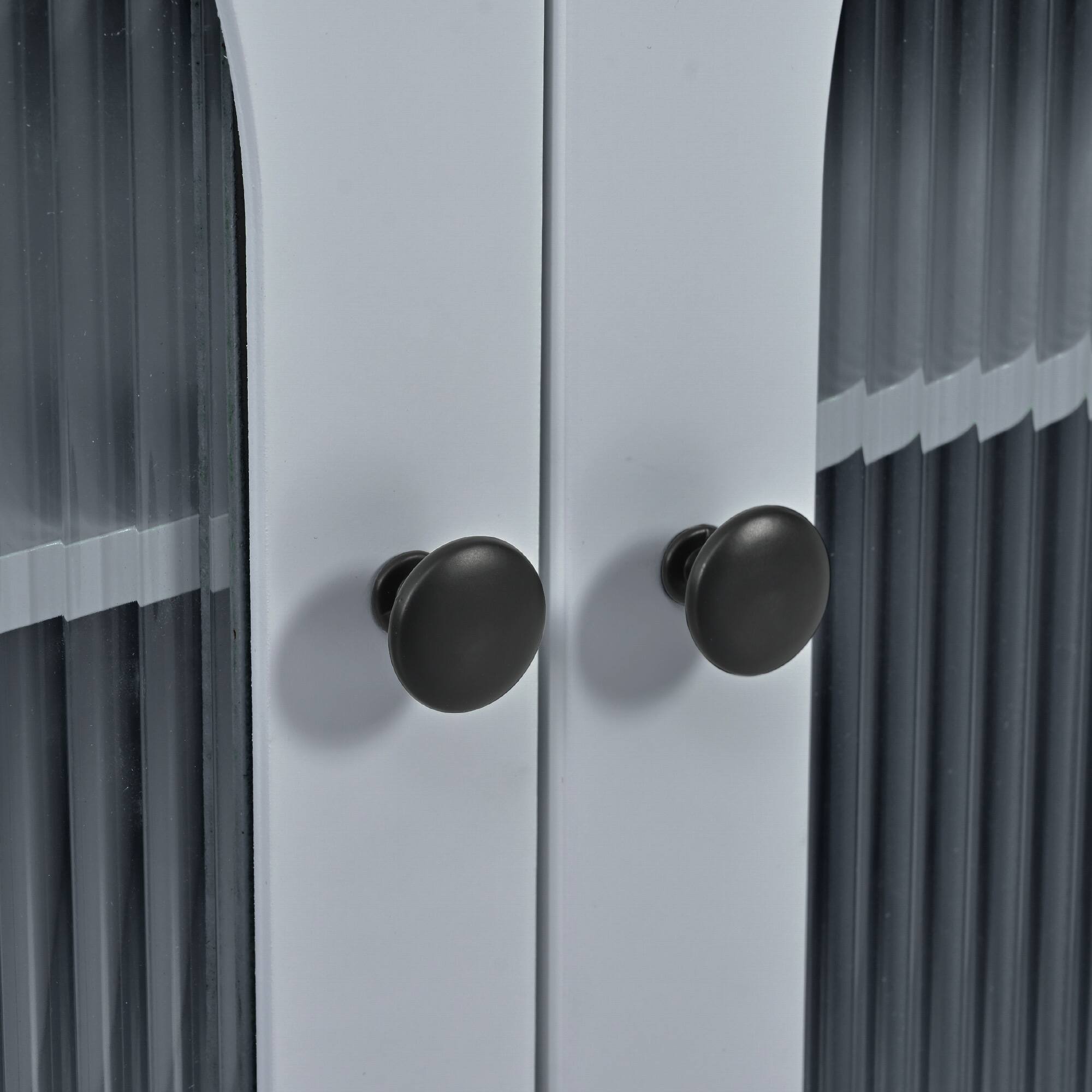 Alt View 6. PexFix - Rolling Kitchen Island Cart with Extended Table, LED Lighting and Power Outlets - Gray.