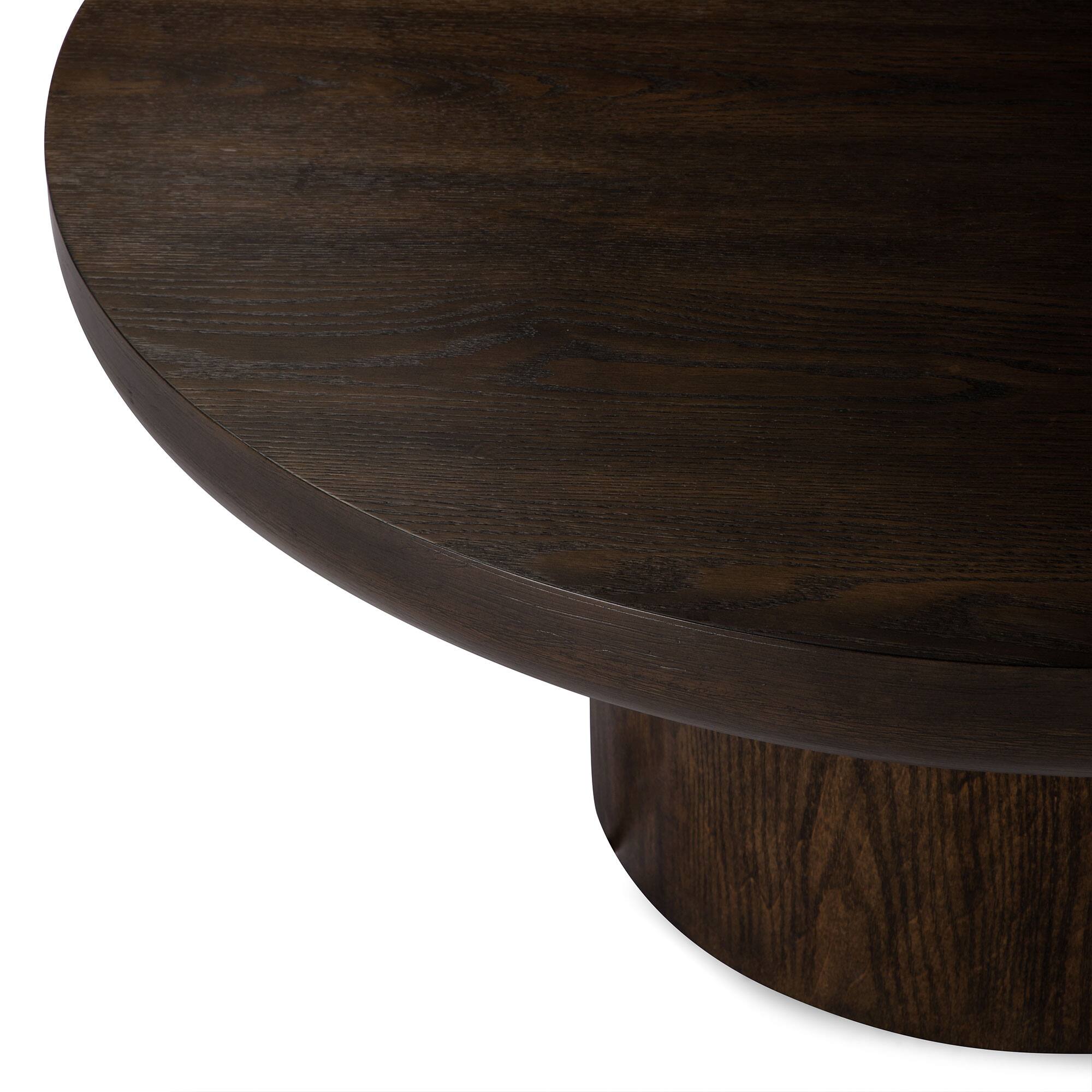 Alt View 1. Maven Lane - Maven Lane Owen Rustic Circular Wooden Coffee Table, 36" Round, Aged Brown - Aged Brown.